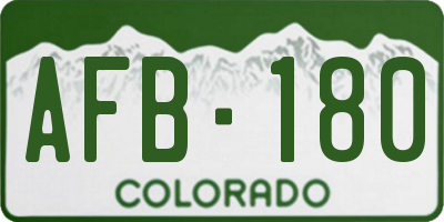 CO license plate AFB180