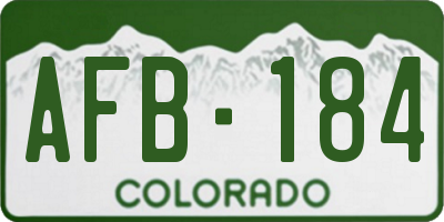 CO license plate AFB184