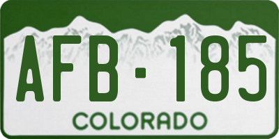 CO license plate AFB185