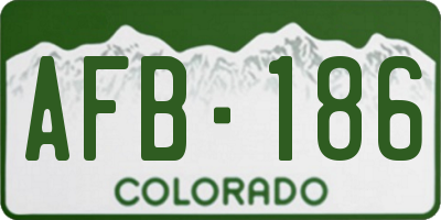 CO license plate AFB186