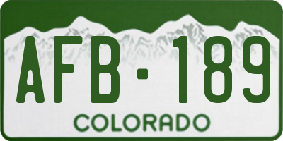 CO license plate AFB189
