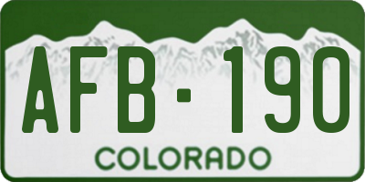CO license plate AFB190
