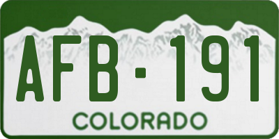 CO license plate AFB191