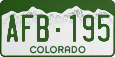 CO license plate AFB195