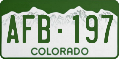 CO license plate AFB197