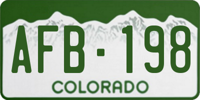 CO license plate AFB198