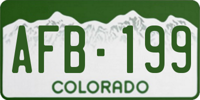 CO license plate AFB199