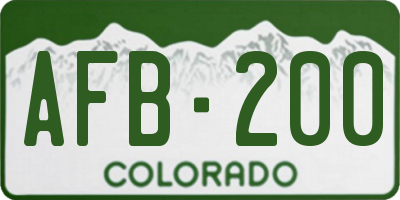 CO license plate AFB200