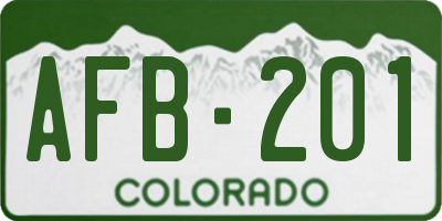 CO license plate AFB201