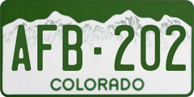 CO license plate AFB202