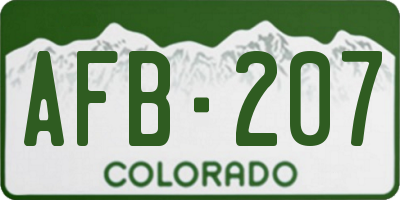 CO license plate AFB207