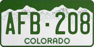 CO license plate AFB208