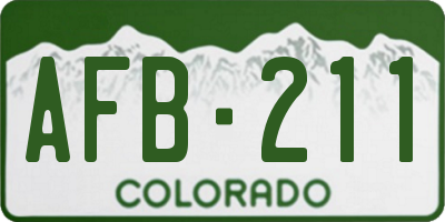 CO license plate AFB211