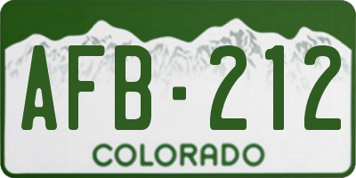 CO license plate AFB212