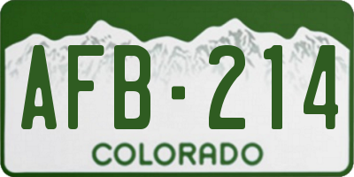 CO license plate AFB214