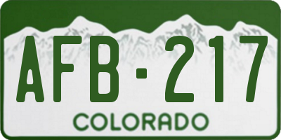CO license plate AFB217
