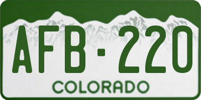 CO license plate AFB220