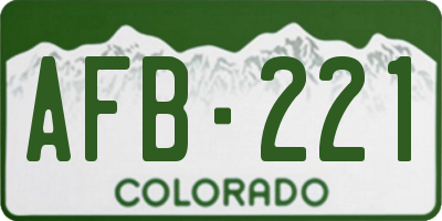CO license plate AFB221