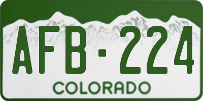 CO license plate AFB224