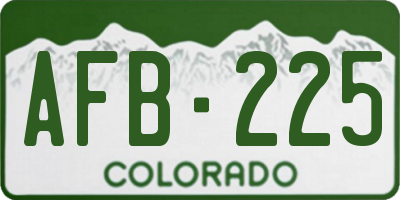 CO license plate AFB225