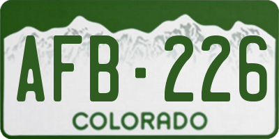 CO license plate AFB226