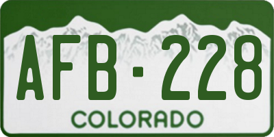 CO license plate AFB228