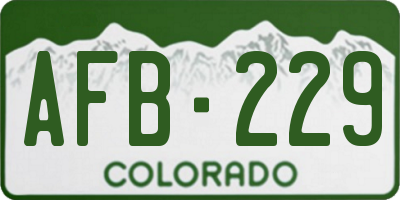 CO license plate AFB229