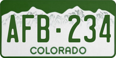 CO license plate AFB234