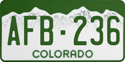 CO license plate AFB236
