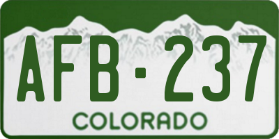 CO license plate AFB237