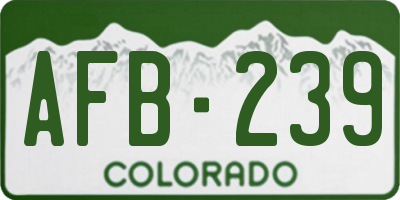 CO license plate AFB239