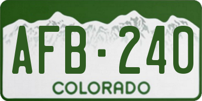 CO license plate AFB240