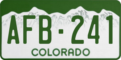 CO license plate AFB241