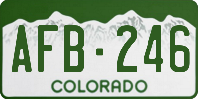 CO license plate AFB246