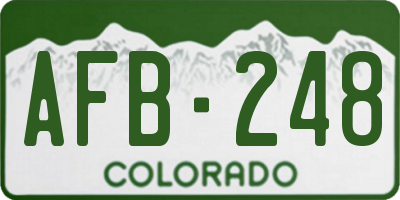 CO license plate AFB248