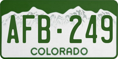 CO license plate AFB249