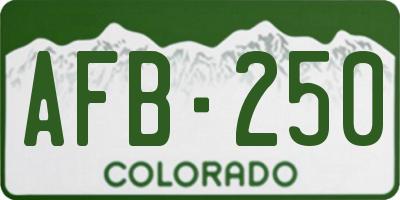 CO license plate AFB250