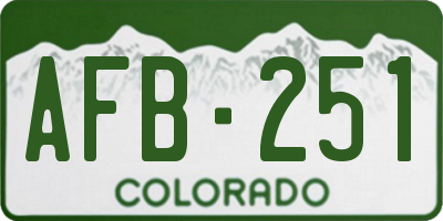 CO license plate AFB251