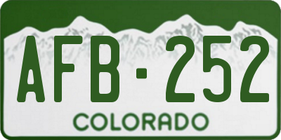 CO license plate AFB252