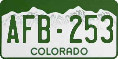 CO license plate AFB253