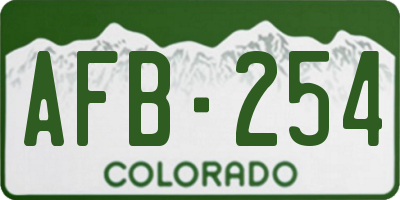 CO license plate AFB254