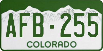 CO license plate AFB255