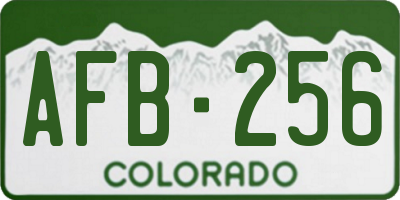 CO license plate AFB256