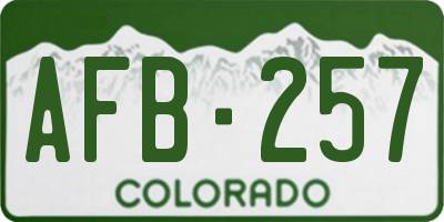 CO license plate AFB257