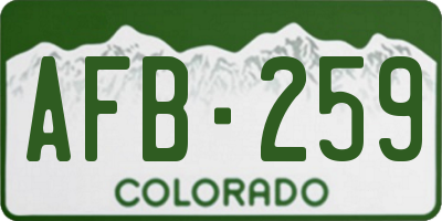 CO license plate AFB259