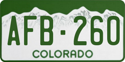 CO license plate AFB260