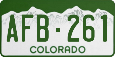 CO license plate AFB261
