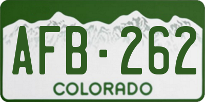CO license plate AFB262