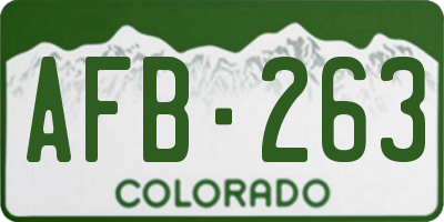 CO license plate AFB263