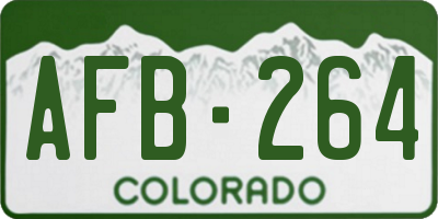 CO license plate AFB264